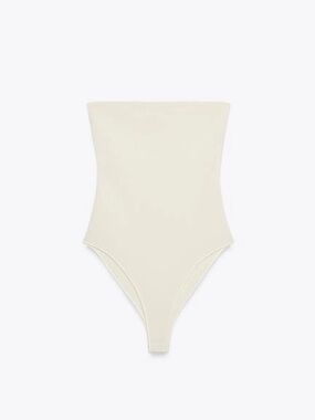 Zara Cream Strapless Bodysuit